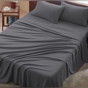 USXIBEI Queen Size 4 Piece Sheet Set - Comfy Breathable & Cooling Bed Sheets